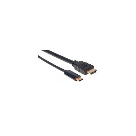 Cable USB,MANHATTAN,152235,-C a HDMI M 1.0M 4K@30HZ, Negro