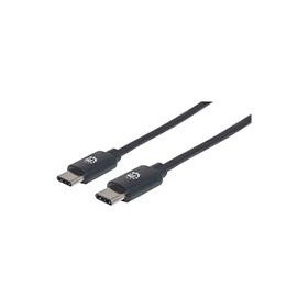 Cable USB,MANHATTAN,354875,-C V2.0, C-c 2M Negro 60W, 480MB