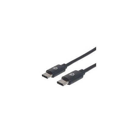 Cable USB,MANHATTAN,354868,-C V2.0, C-c 0.5M Negro 60W, 480MBPS