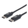 Cable USB,MANHATTAN,354868,-C V2.0, C-c 0.5M Negro 60W, 480MBPS