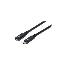 Cable USB,MANHATTAN,355230,-C V3.1, Ext. 0.5M Negro 10GBPS 5A