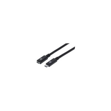 Cable USB,MANHATTAN,355230,-C V3.1, Ext. 0.5M Negro 10GBPS 5A