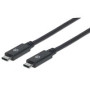 Cable USB,MANHATTAN,355223,-C V3.1, C-c 1.0M Negro 10GBPS 5A