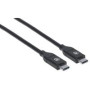 Cable USB,MANHATTAN,355247,-C V2.0, C-c 2.0M Negro 480MBPS 5A