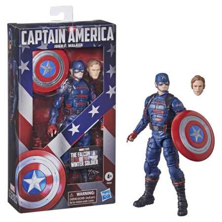 Figura de Captain America John F. Walker para niños de 4-7 años. ¡Colección Marvel Legends!