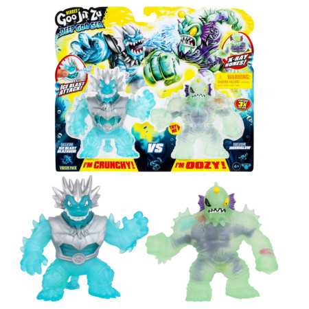 Héroes de Goo Jit Zu: Pack Deep Goo Sea vs Ice Blast Blue Blazagon y Green Horriglow, 4+anos