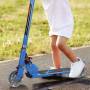 Scooter de patada para niños Goplus azul plegable con altura ajustable y luces LED.
