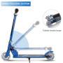 Scooter de patada para niños Goplus azul plegable con altura ajustable y luces LED.