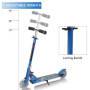 Scooter de patada para niños Goplus azul plegable con altura ajustable y luces LED.