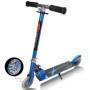 Scooter de patada para niños Goplus azul plegable con altura ajustable y luces LED.