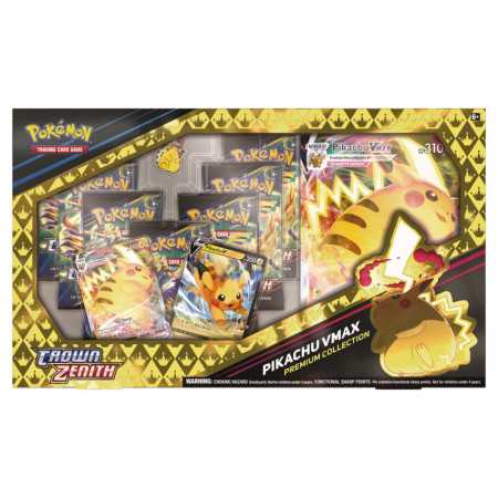 Pokemon TCG Crown Zenith Collection Pikachu Vmax - 7 paquetes de refuerzo incluidos.