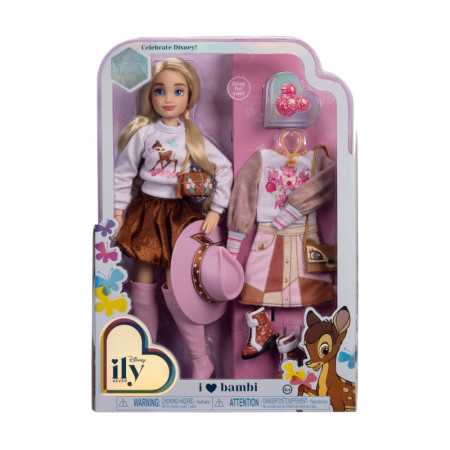Muñeca de moda Disney Ily 4ever I Love Bambi con 2 trajes hermosos.
