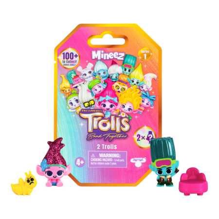 Paquete de figuras coleccionables de Trolls Band Mineez de 1.5 pulgadas. Más de 100 higos recolectables. Edades 3+.