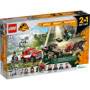 Pack combo de juguetes LEGO Jurassic World Dino 66774, 2 en 1 Triceratops y Velociraptor.