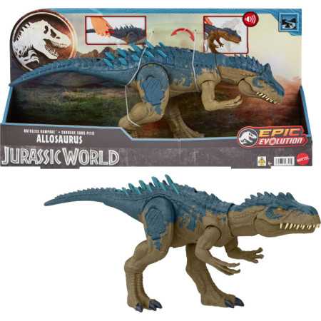Allosaurus Dinosaur Toy con ataque chomp, picos y rugido amenazador del Jurásico. ¡Atráelos!
