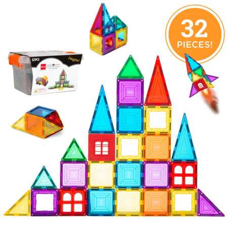 Set de baldosas magnéticas educativas para niños, 32 piezas - ¡diversión asegurada!