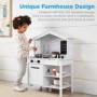 Juguete cocina granja con pizarra y estantes para niños, productos de calidad.