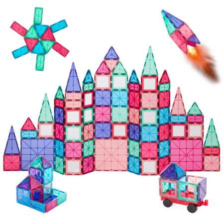 Set de baldosas magnéticas educativas para niños, 110 piezas, juguete de construcción STEM.