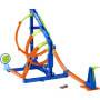 Set de pista Ruedas Calientes Acción Corkscrew con Triple Loop y Carro de Juguete.