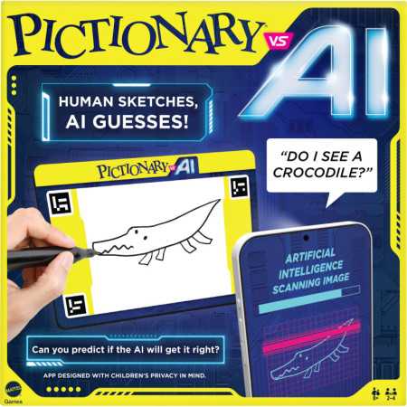 Juego Familiar Pictionary vs. AI para niños y adultos. Noche de diversión con inteligencia artificial.