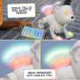 Robot interactivo Dog-E con luces LED, 200+ sonidos, reacciones y app conectada (6+). ¡Divertido!
