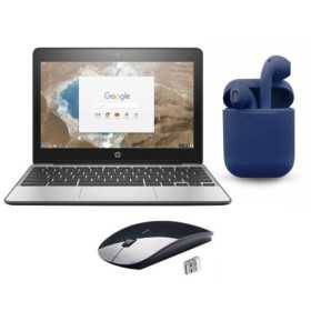 HP Chromebook restaurado 11 2022 OS 11.6 pulgadas Celeron 1.6Ghz 4GB RAM 16GB Bundle: Mouse inalámbrico, Bluetooth/Wirel