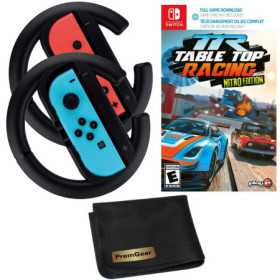 Controladores del volante de las carreras Premgear, agarres de conducción para Joy-Con (2 paquete) + Carreras de mesa: e Controladores del volante de las carreras Premgear, agarres de conducción para Joy-Con (2 paquete) + Carreras de mesa: e
