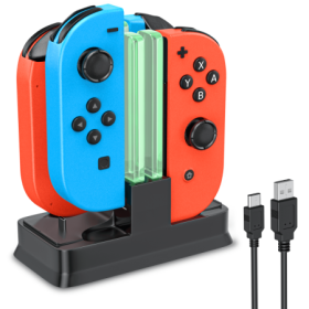 Joy-Con Accesorios de Docking Dock para Nintendo Switch, LED Pro Controller Charger Stand with USB Cable, Gaming Joystic Joy-Con Accesorios de Docking Dock para Nintendo Switch, LED Pro Controller Charger Stand with USB Cable, Gaming Joystic