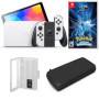 Nintendo Switch OLED en blanco con Diamantes Pokémon y accesorios
