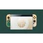 2023 Nintendo Switch OLED Zelda Limited Edition, Green & Gold Joy-Con 64GB Consola, Hylian Temed White Dock, 2 juegos de