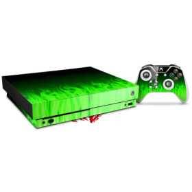 Skin Wrap para Xbox One X Console y Controller Fire Green Skin Wrap para Xbox One X Console y Controller Fire Green