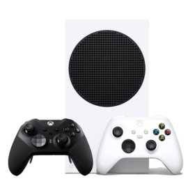 Consola de videojuegos de la serie Xbox S blanco con la serie de axtion de perno Elite Bundle como nuevo