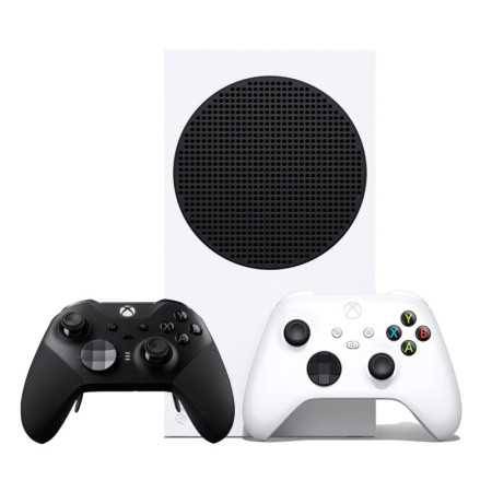 Consola de videojuegos de la serie Xbox S blanco con la serie de axtion de perno Elite Bundle como nuevo
