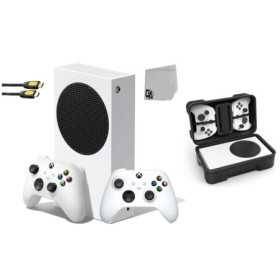 Consola de videojuegos de la serie Xbox S blanco con paquete de axción de perno de caja con 2 controladores como nuevo