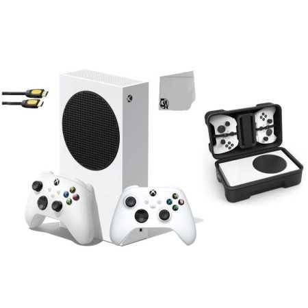Consola de videojuegos de la serie Xbox S blanco con paquete de axción de perno de caja con 2 controladores como nuevo