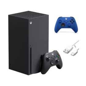 Microsoft Xbox Series X 2 Controladores Gaming Bundle, Controladores inalámbricos de Xbox Series X 1TB, Blue Blue y Blac