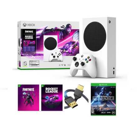2023 más nuevo-Microsoft Xbox-Series-S 512GB SSDâ ?? Fortnite & Rocket League Bundle con Star Wars Battlefront II Game F