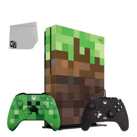Microsoft 23C-00001 Xbox One S Minecraft Consola de juego 1TB de edición 1TB con controlador negro incluyó un paquete de