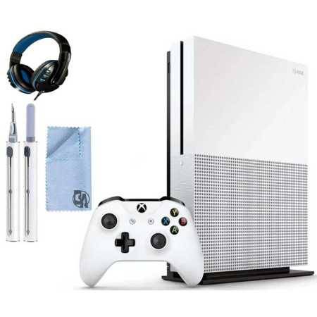 Microsoft Xbox One S 1TB Gaming Console White con kit de limpieza de auriculares