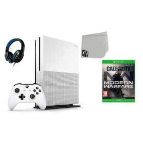 Consola de juego de Microsoft Xbox One S 500GB White con Call of Duty- Modern Warfare Bolt Bundle utilizado